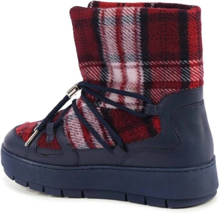 Tommy Hilfiger Blauwe Geruite Enkellaarzen
