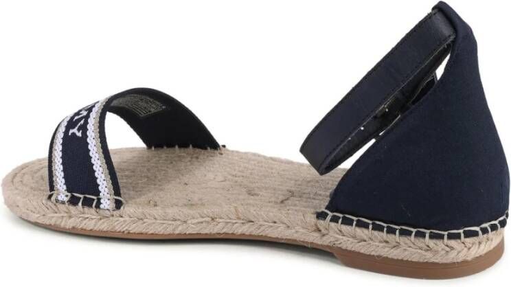 Tommy Hilfiger Blauwe Jute Plateau Sleehak Sandalen