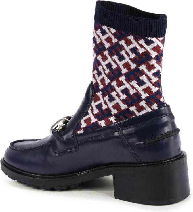 Tommy Hilfiger Blauwe Leren Enkellaarzen