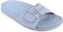 Tommy Hilfiger Blauwe Leren Slide Sandalen - Thumbnail 2