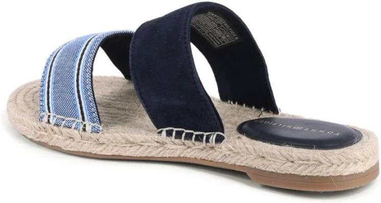 Tommy Hilfiger Blauwe leren tweeriem sandalen