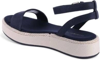 Tommy Hilfiger Blauwe Linnen Sleehak Sandaal