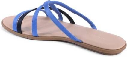 Tommy Hilfiger Blauwe Platte Leren Sandalen