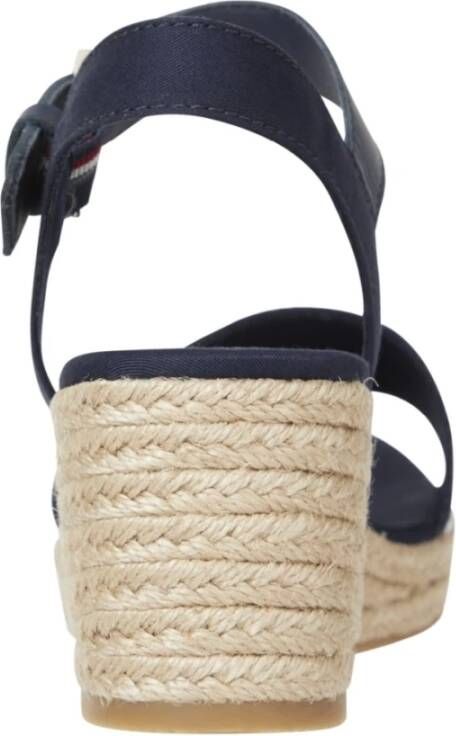 Tommy Hilfiger Blauwe Platte Webbing Sandaal Blue Dames