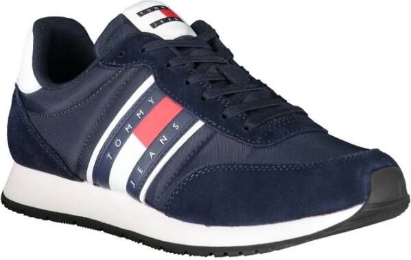 Tommy Hilfiger Blauwe Polyester Sneaker met Contrastdetails Blue Heren