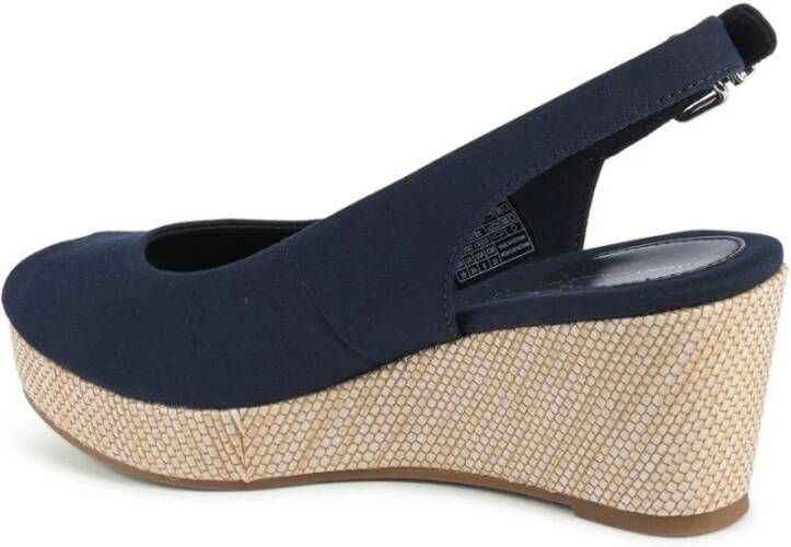 Tommy Hilfiger Blauwe Sleehak Katoen-Leren Schoenen