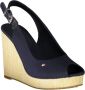 Tommy Hilfiger Sleehaksandaaltjes MONO WEBBING HIGH WEDGE SANDAL zomerschoen sandaal riemchensandalette met contrast-logo-opdruk - Thumbnail 11
