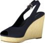 Tommy Hilfiger Sleehaksandaaltjes MONO WEBBING HIGH WEDGE SANDAL zomerschoen sandaal riemchensandalette met contrast-logo-opdruk - Thumbnail 12