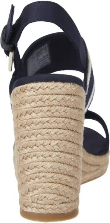 Tommy Hilfiger Blauwe Sleehak Sandaal Platte Sandalen Blue Dames