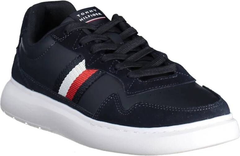 Tommy Hilfiger Blauwe Sportieve Veterschoenen Contrast Logo Blue Heren
