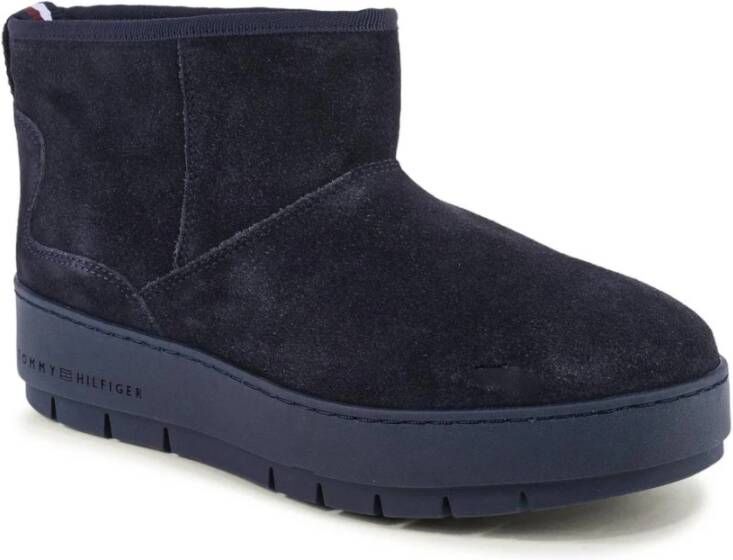 Tommy Hilfiger Blauwe Suède Enkellaarzen
