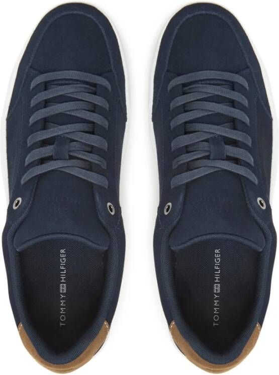 Tommy Hilfiger Blauwe Suède Sneakers met Ingebed Logo