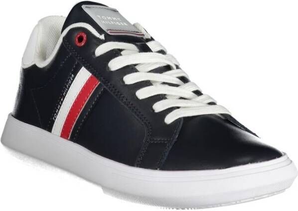 Tommy Hilfiger Blauwe Vetersneakers met Contrastdetails Blue Heren