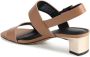 Tommy Hilfiger Bruine leren blokhak sandalen - Thumbnail 3