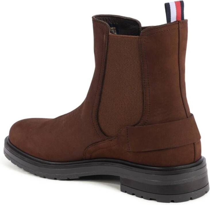 Tommy Hilfiger Bruine Leren Chelsea Boots Casual Stijl