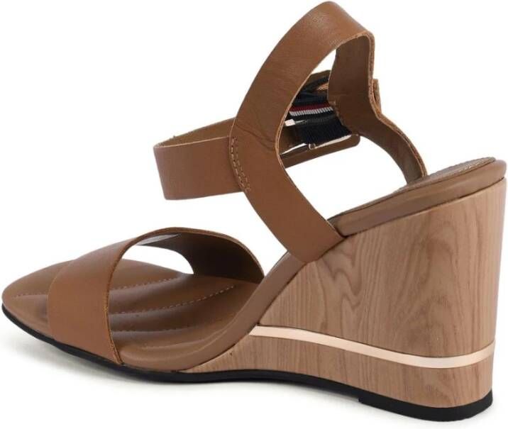 Tommy Hilfiger Bruine leren sleehaksandalen