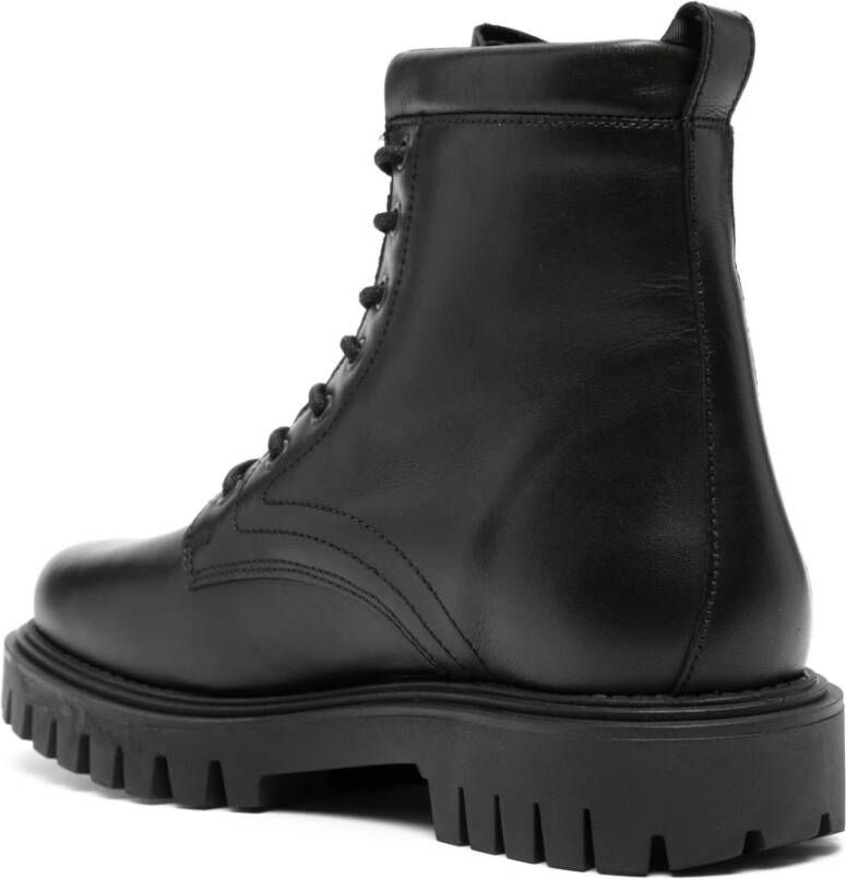 Tommy Hilfiger Chunky Zwarte Enkellaarsjes Casual Stijl Black Heren