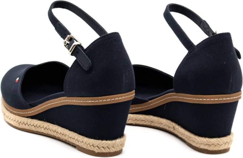 Tommy Hilfiger Dames Marineblauwe Basis Gesloten Teen Mid Wedge Blue Dames