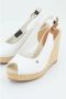 Tommy Hilfiger Witte Canvas Sleehak Sandalen - Thumbnail 2