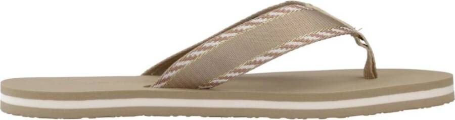 Tommy Hilfiger Stijlvolle Webbing Sandal Flip Flops Beige Dames