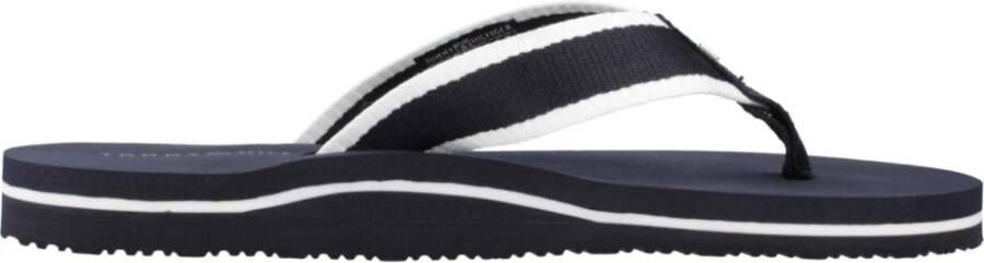 Tommy Hilfiger Webbing Pool Slide Flip Flops Blue Dames