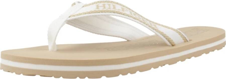 Tommy Hilfiger Stijlvolle Strandsandalen voor Vrouwen White Dames