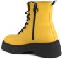 Tommy Hilfiger Gele Leren LaceUp Platform Enkellaarzen - Thumbnail 4