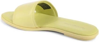 Tommy Hilfiger Gele Leren Slide Sandalen Casual Wear