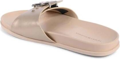 Tommy Hilfiger Gouden Leren Sandaal Elegante Stijl