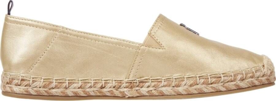 Tommy Hilfiger Gouden Platte Espadrilles Dames Schoenen Yellow Dames