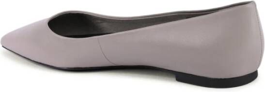 Tommy Hilfiger Grijze Leren Ballerina Flats