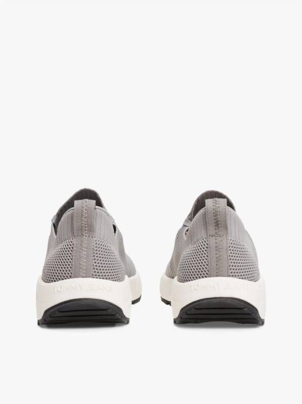Tommy Hilfiger Grijze Sneakers Met Logo Ronde Neus