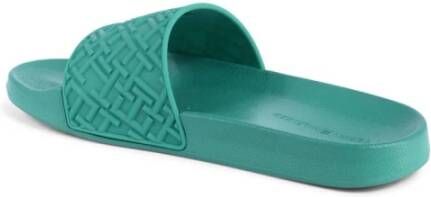 Tommy Hilfiger Groene zwembadslippers voor vrouwen