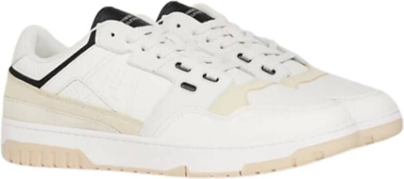 Tommy Hilfiger Heren Basketbalsneakers met Contrasterende Texturen White Heren