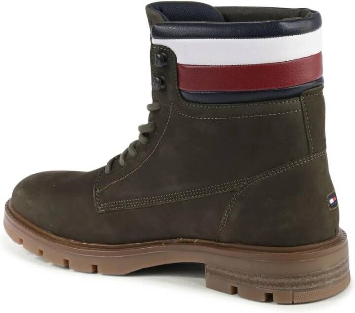 Tommy Hilfiger Khaki Leren LaceUp Laarzen