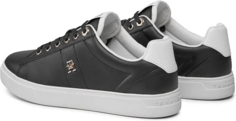 Tommy Hilfiger Lage Leren Sneakers Tons: Zwart Black Heren