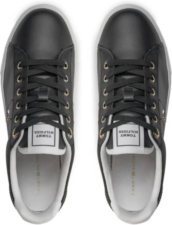 Tommy Hilfiger Lage Leren Sneakers Tons: Zwart Black Heren