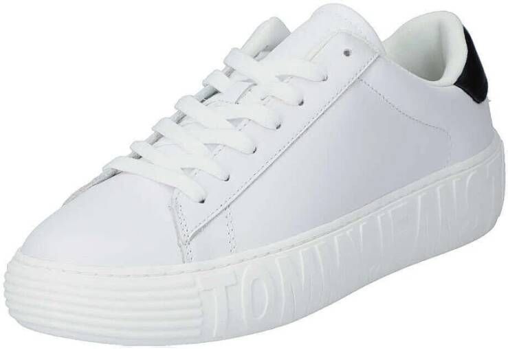 Tommy Hilfiger Lage Sneaker Jeans Leren Zool White Heren