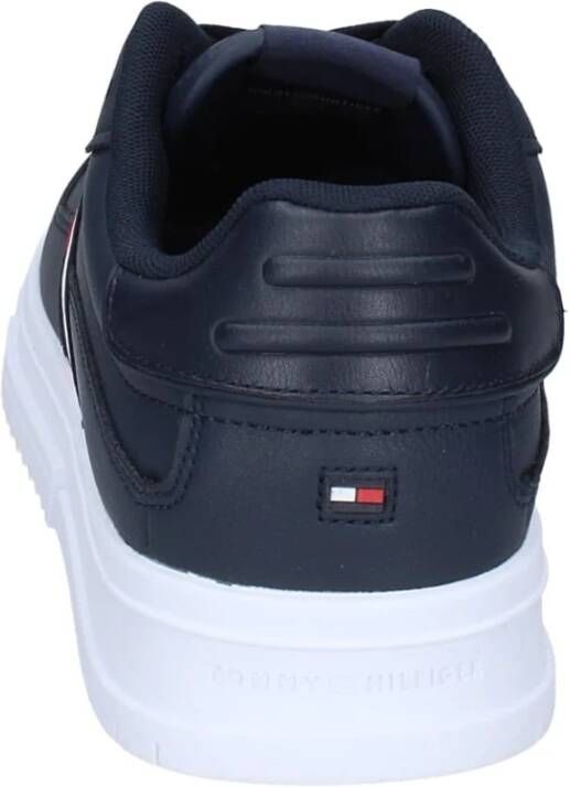 Tommy Hilfiger Leren Heren Sneakers Stijlvolle Schoenen Blue Heren