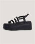 Tommy Jeans Strappy Wedge Sandalen Lente Zomer Collectie Black Dames - Thumbnail 3