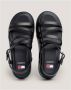 Tommy Jeans Strappy Wedge Sandalen Lente Zomer Collectie Black Dames - Thumbnail 4