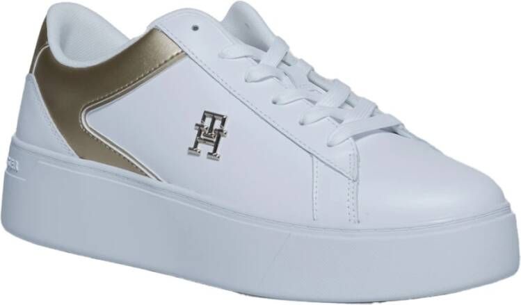 Tommy Hilfiger Leren Sneakers Lente Zomer Collectie White Dames