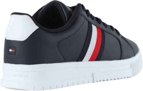 Tommy Hilfiger Leren Sneakers met Contrast Zool Blue Heren