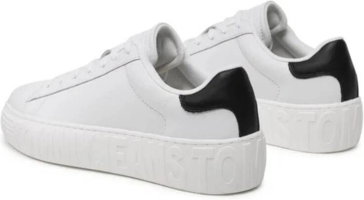 Tommy Hilfiger Leren Sneakers met Stijlvolle Zool White Heren