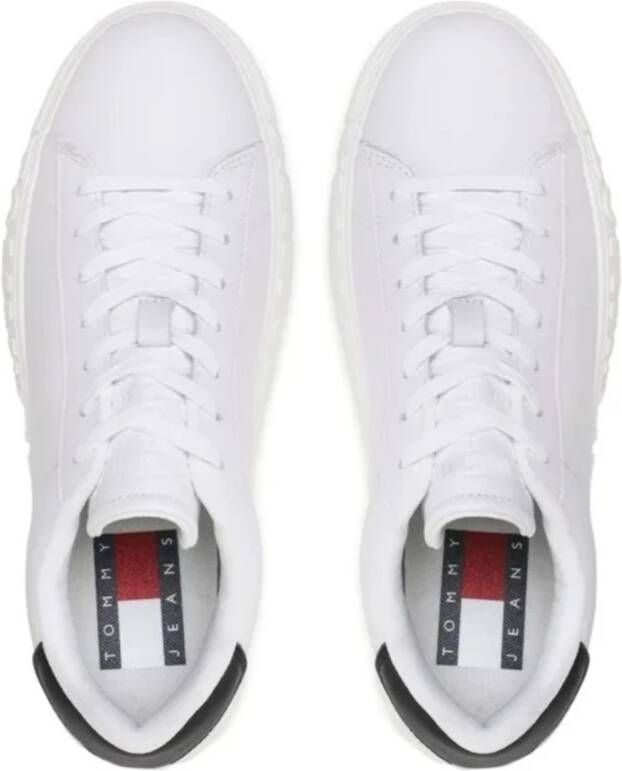 Tommy Hilfiger Leren Sneakers met Stijlvolle Zool White Heren