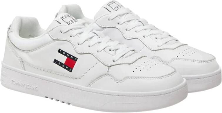Tommy Hilfiger Leren Sneakers met Verwijderbare Binnenzool White Heren
