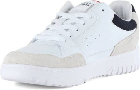 Tommy Hilfiger Leren Sneakers met Vetersluiting White Heren