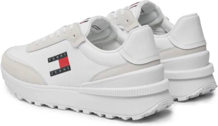 Tommy Hilfiger Mesh Leren Hardloopschoenen Wit White Heren
