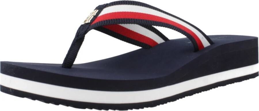 Tommy Hilfiger Middenwig Strand Sandalen Blue Dames