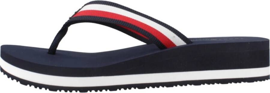 Tommy Hilfiger Middenwig Strand Sandalen Blue Dames